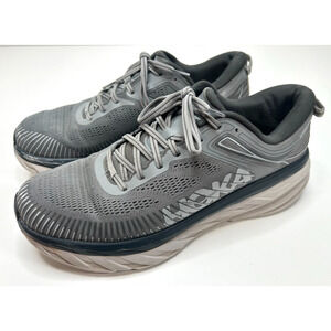 Hoka One One Bondi 7 Gray Max Cushion Running Shoes Sneaker 1110518 WDDS Mens 12